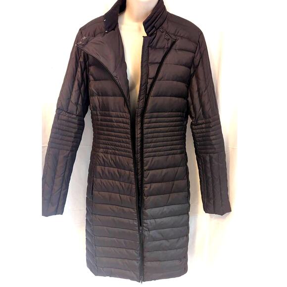 Burberry Chocolate Fitted Puffer Jacket sz Large Full zip - Picture 8 of 12